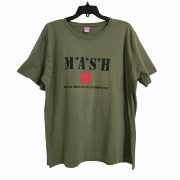 MASH TV Show T-Shirt Women's 2XL Cotton Green Retro Historic - Picture 1 of 8